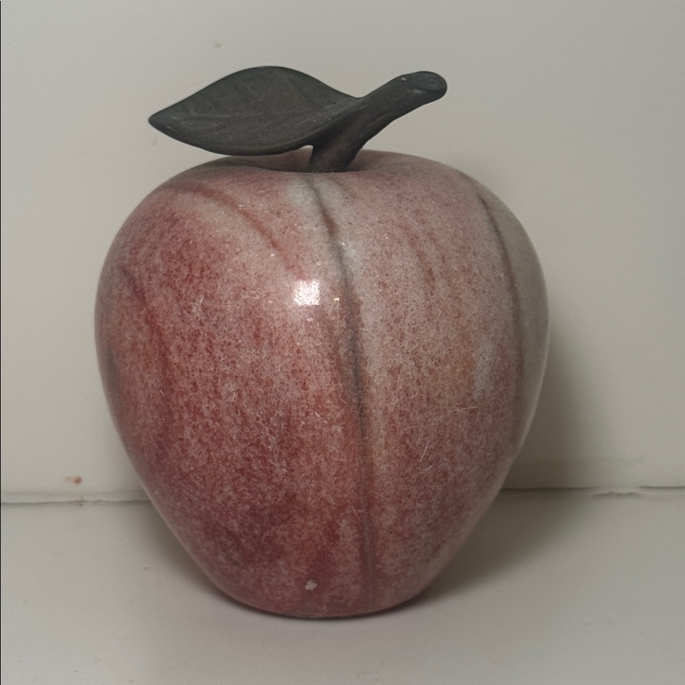 Set of Three Decorative Stone Marble Fruits Paperweights Apples and Pear - Picture 4 of 7